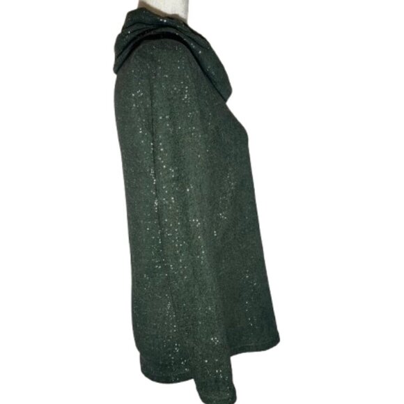 Emily Daniels Green Cowl Neck Sweater - Size Small - Picture 3 of 8